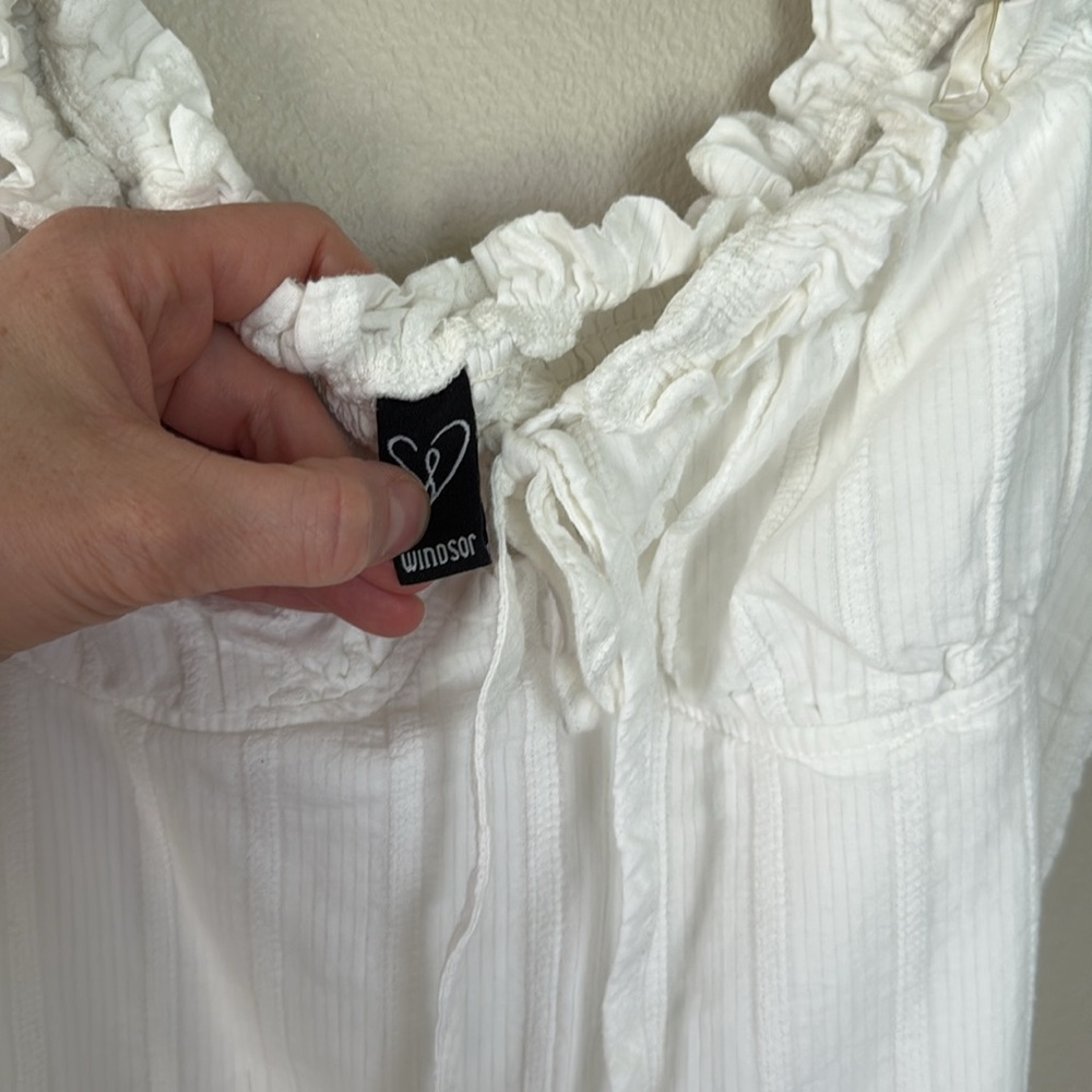 Windsor Ruffled White Minidress XS - Picture 3 of 7